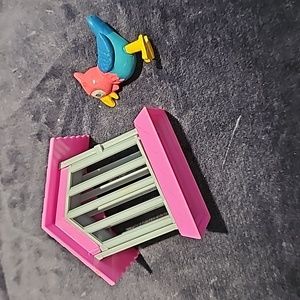 Vintage The Littlest Pet Shop Bird with cage